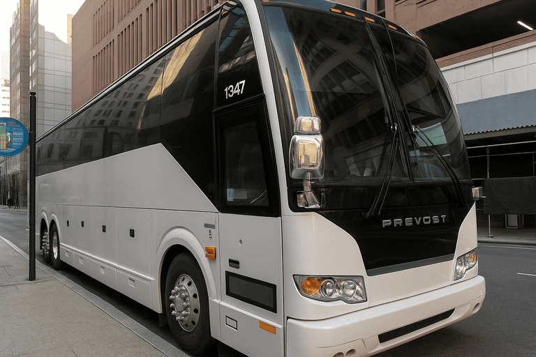 a Charter Bus Rental Evansville coach bus