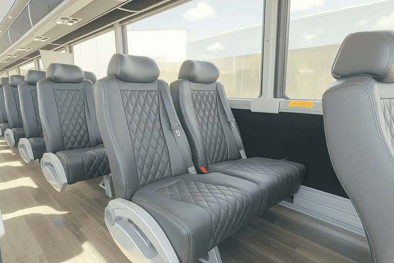 interior of Charter Bus Rental Evansville charter bus